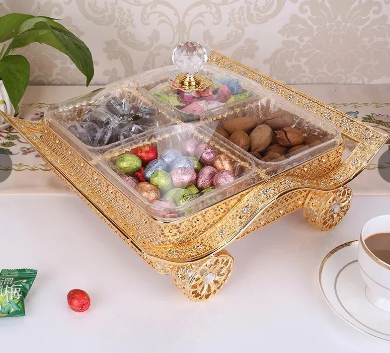 Европейский стиль зернистость закусок модный металлический поднос коробка для