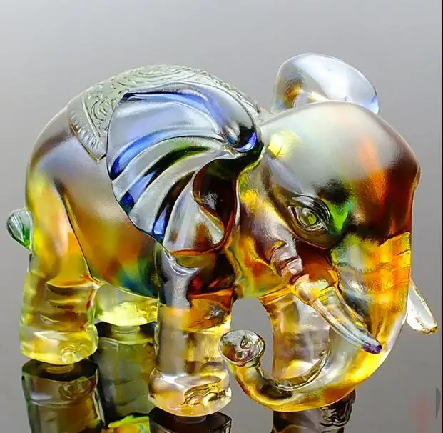 11 5 см стеклянный фэн шуй благоприятный рисунок украшение слона для дома гостиной