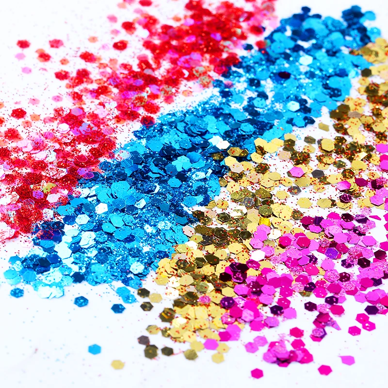 Blueness 10 г/бутылка смешивания ногтей лазерный порошок с блестками акриловые