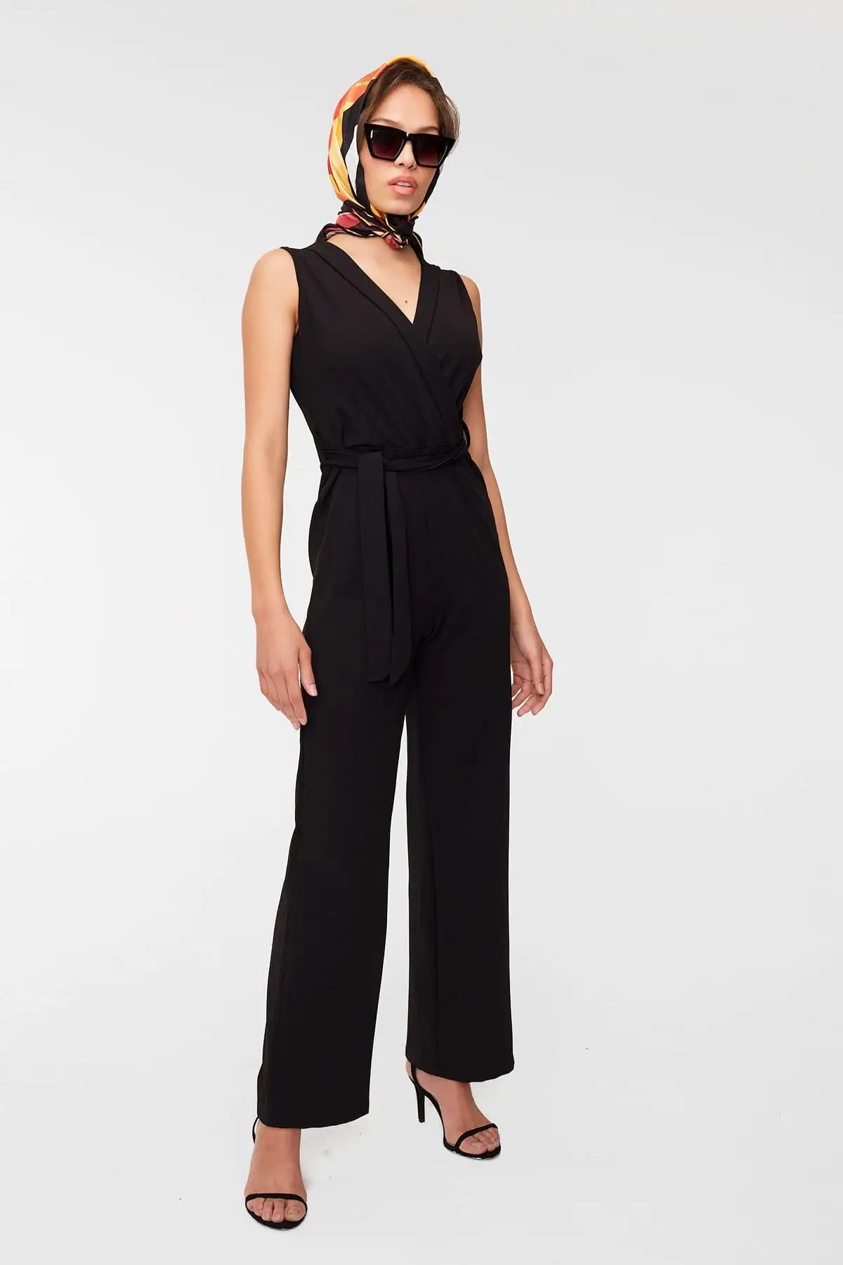 Gethit женский черный двойной воротник до груди с поясом Комбинезон 19Y021064| |