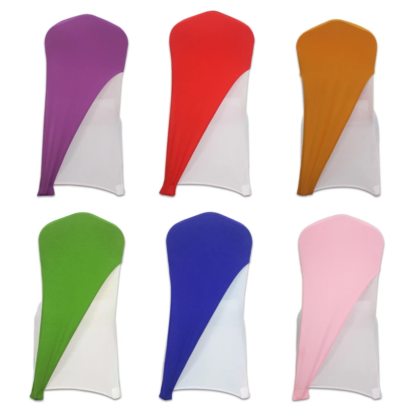 Универсальные белые эластичные чехлы на стулья из полиэстера и спандекса для