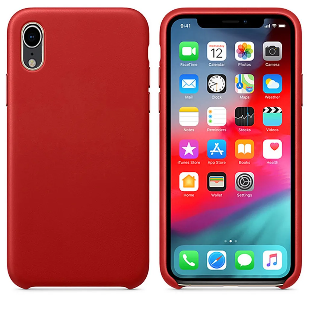 RD Кожаный чехол на заднюю панель, Роскошный чехол для Apple IPhone XR, 6,1 дюймов, тонкий и гладкий Чехол для телефона, Чехлы, Прямая поставка, Nov.24 - Цвет: RD
