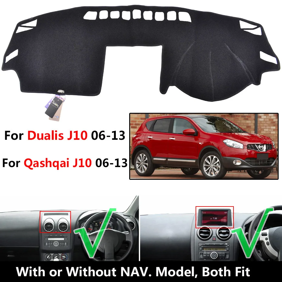Dualis-RHD 06-13 Автомобильный коврик для Nissan Qashqai Dualis Rogue Sport J10 J11 2006- коврик для приборной панели защитный лист ковер Стайлинг - Название цвета: Dualis-RHD 06-13