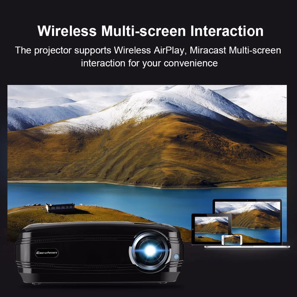 Excelvan BL59 светодиодный проектор 3500 люмен Android 6 0 Beamer встроенный wifi bluetooth Поддержка 4K