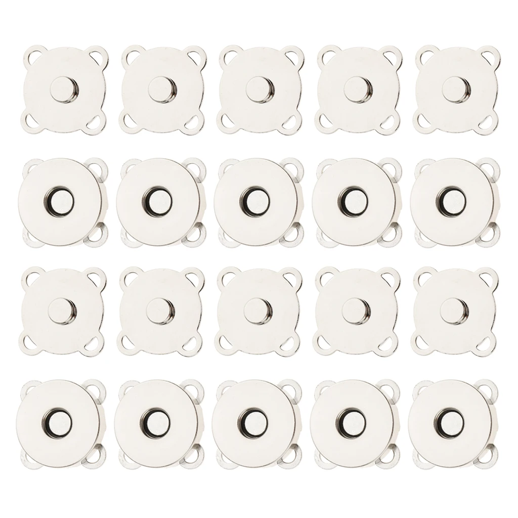 18mm White 10 комплектов магнитных кнопок для шитья защелки для кошельков, сумок, одежды - Цвет: 18mm White