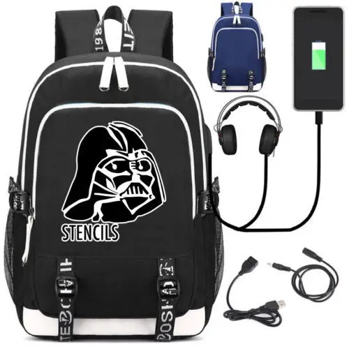 StarWars серии школа рюкзак USB зарядка Интерфейс ноутбука Путешествия сумка унисекс вентиляторы работают сумки 1" высокое качество