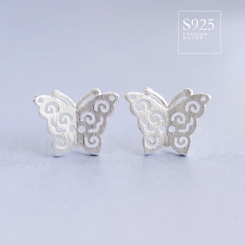 Серьги S925 из стерлингового серебра sv темпераментные полые серьги с бабочкой