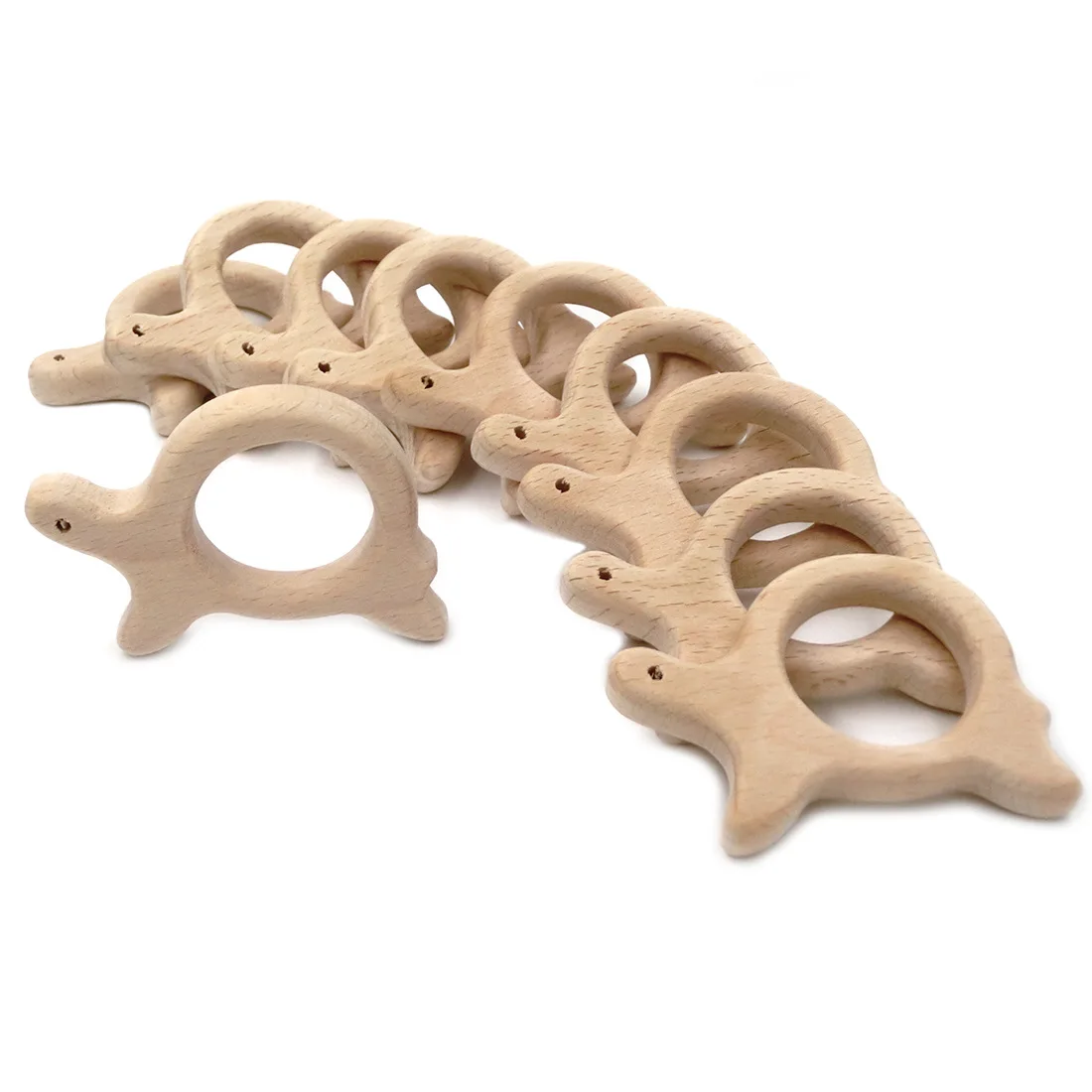Tortoise 10 PCS 10 шт. прорезыватель из буковой древесины, Натуральный Детский Прорезыватель для зубов, органический Экологичный Деревянный Прорезыватель для зубов, Прорезыватель для зубов для кормления ребенка - Цвет: Tortoise 10 PCS