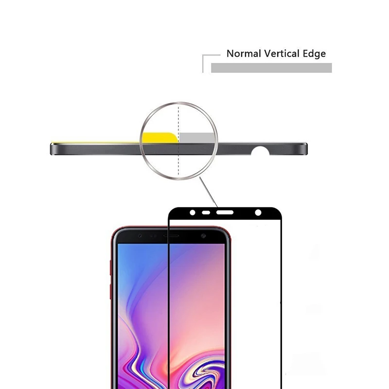 Закаленное стекло с полным покрытием для Samsung Galaxy J6 Plus 2 шт. защитная пленка экрана