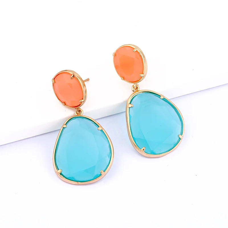 Женские Висячие серьги dayooff Boho большие геометрические с золотыми каплями и