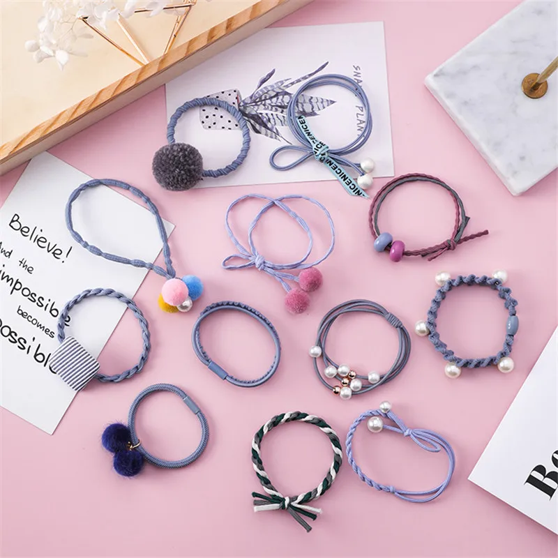 Резинка для волос с бантом 12 шт./компл. эластичная лента девочек держатель