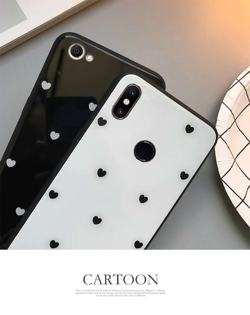 BONVAN чехол для телефона с закаленным стеклом чехол для Xiaomi Redmi 6 6A 6 Pro case прекрасное Сердце чехол на ксиоми редми Note 6 Pro кисточка ремешок задняя крышка случай защиты чехлы на телефон