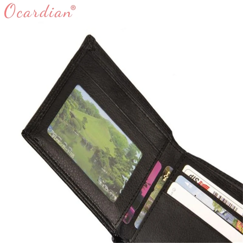 2018 мужской держатель-органайзер двойного сложения кожаный кошелек для карт и