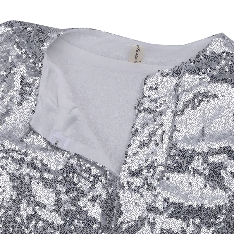 Блестящий пикантный женский кардиган с блестками куртка пальто длинным рукавом