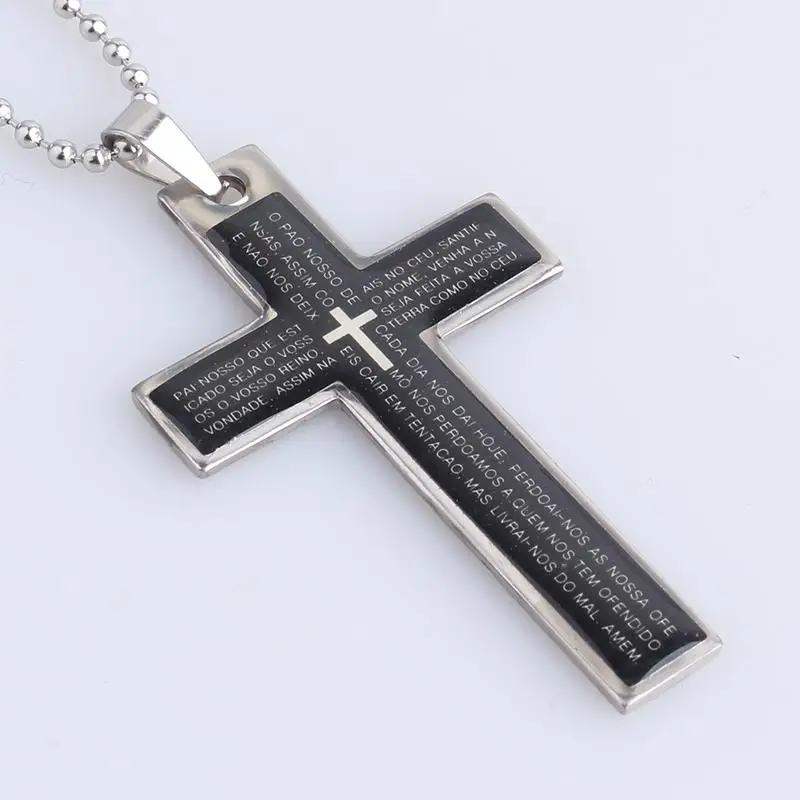 Черные масляные кресты из Библии 316L подвески нержавеющей стали бусины для