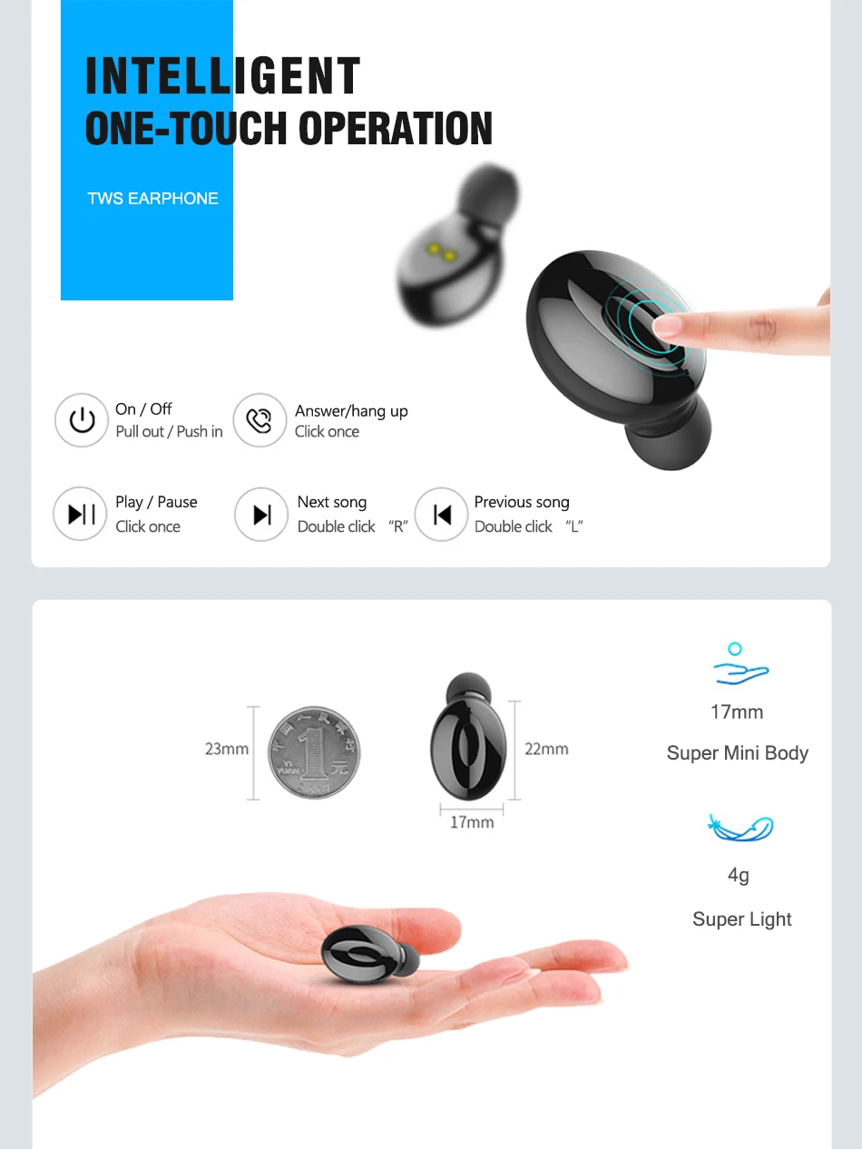 TWS Bluetooth V5.0 IPX5 стерео беспроводные мини наушники 3D Беспроводные наушники с двойным микрофоном для телефона Xiaomi samsung