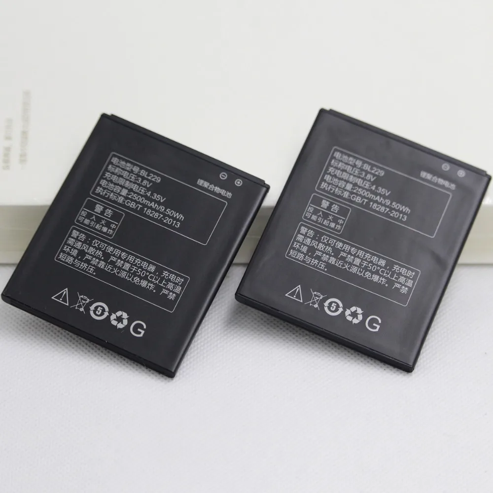 5 шт./лот Новый аккумулятор для Lenovo A8 A806 A808T 2500mah BL229 BL 229 мобильный телефон