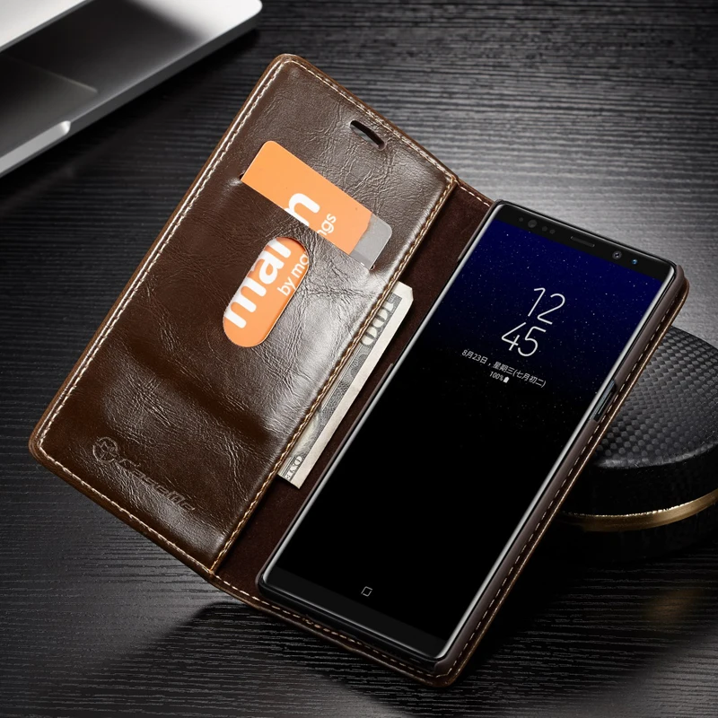 Caseme для Samsung Примечание 8 Телефонные Чехлы Роскошные Chic прочный ретро PU кожаный