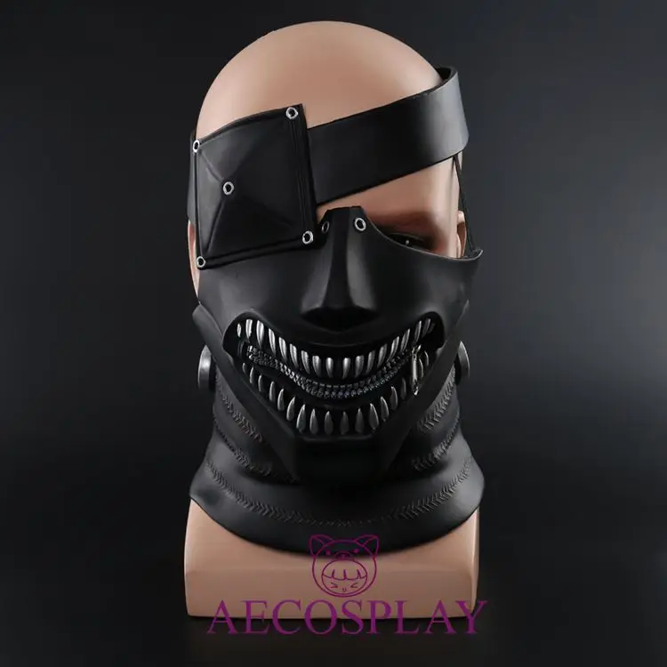 Фильм Хэллоуин Токийский вурдалак Кен Kaneki костюмная маска косплей маска реквизит 1:1 ПВХ Взрослые Унисекс на молнии Рот Horrorible маски Вечерние