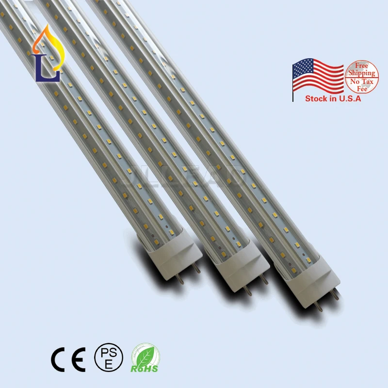 10 шт США склад 48 Вт 40 30 24 8ft 6ft 5ft 4ft G13 fa8 одиночный контакт T8 V форма светодиодный