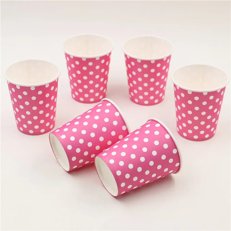 41pc \ много Baby Shower Бумага чашки Дети сувениры пластин розовый горошек салфетки
