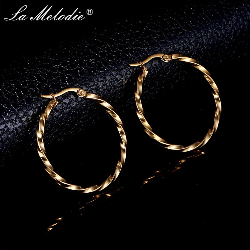 Новые простые женские серьги кольца из нержавеющей стали серебристого цвета