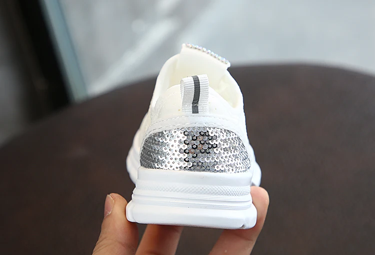 Girls' rhinestone Sports Shoes New Fashion Children's Mesh Air-permeable Leisure Boys' Shoes 1-4 Years Old