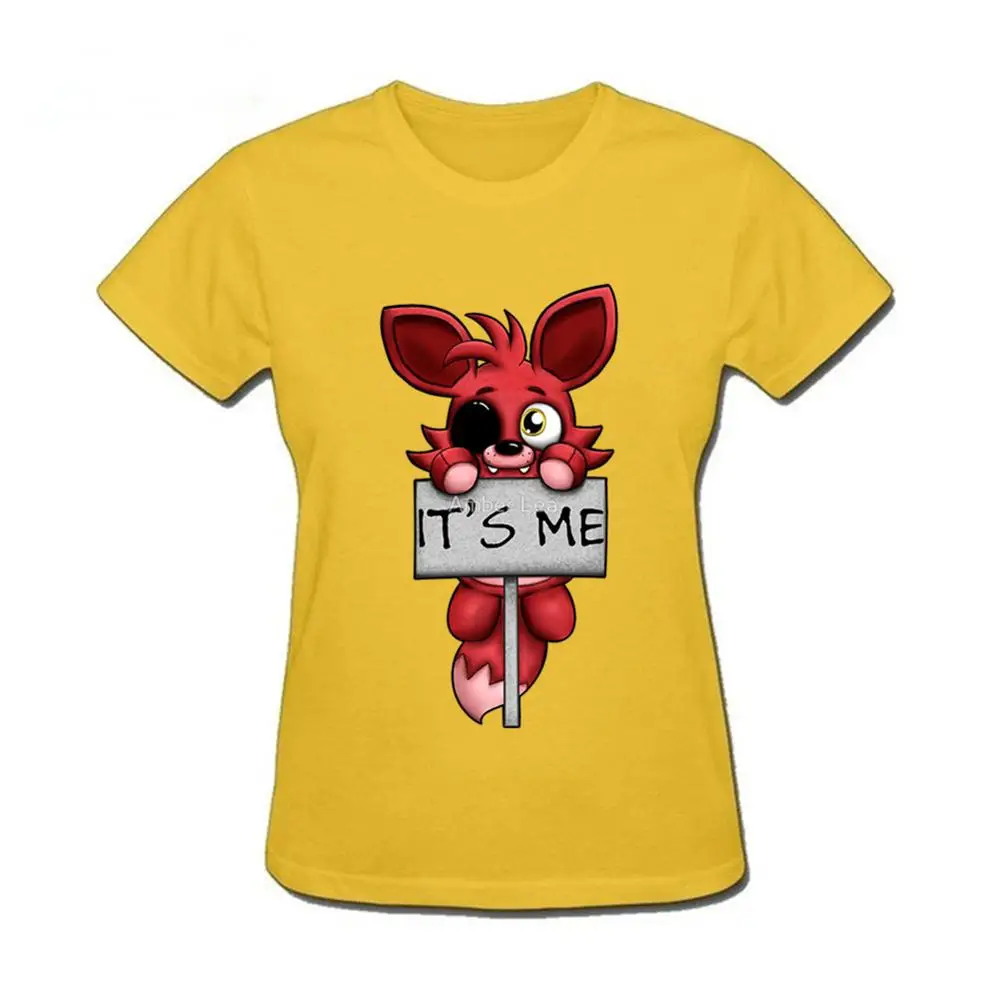 Женская плюшевая футболка FNAF Foxy уличная в стиле хип-хоп с короткими рукавами лето
