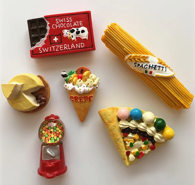 3D Магнитные наклейки на холодильник с рисунком сыра спагетти шоколада торта|magnetic