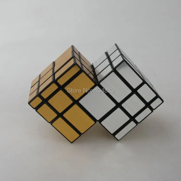 Зеркальный куб CubeTwist 2 Siamese Черное золото/серебро стикер Cubo Magico переплетенная