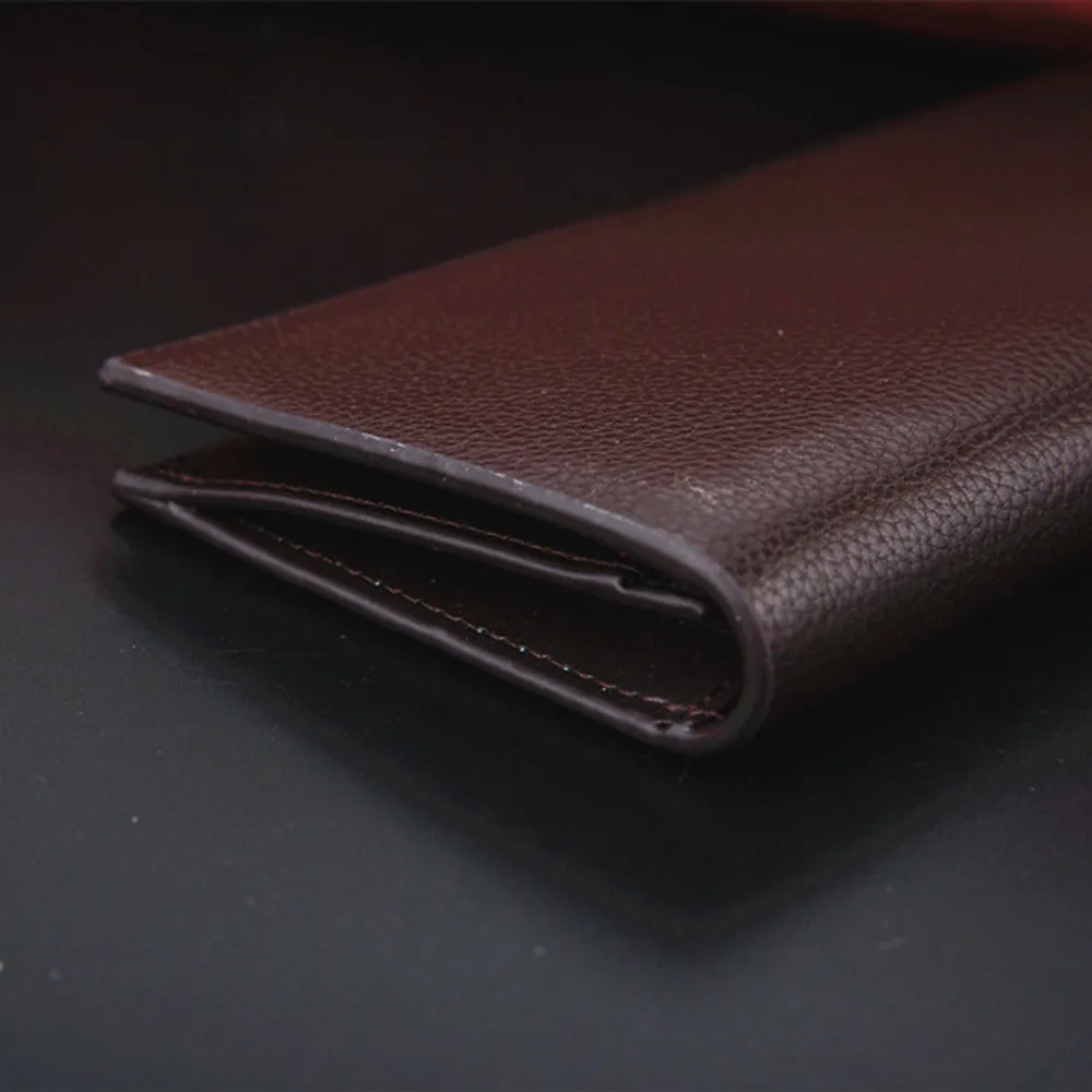 Мужской Длинный кошелек в стиле ретро портативный однотонный тонкий бумажник