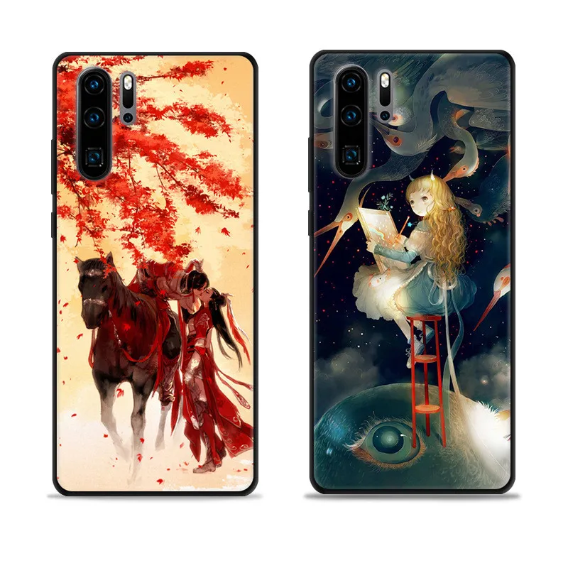 Мультфильм Цвет чехол для huawei P30 Pro ТПУ задняя крышка мобильного телефона