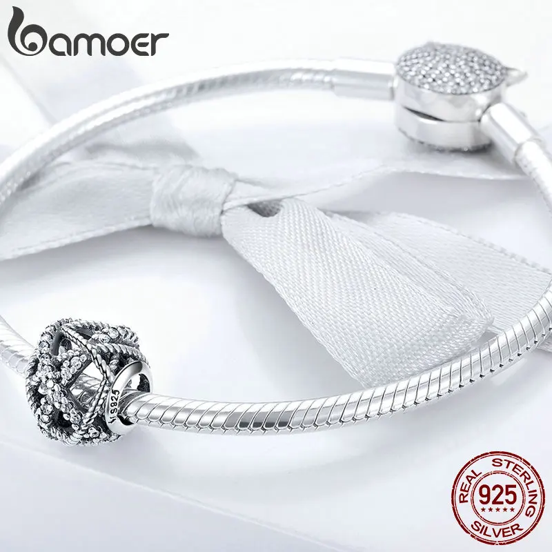 BAMOER, 925 пробы, серебряный, очаровательный, шпагат, Круглый, очаровательный, бусины, подходят для женщин, браслеты с подвесками, сделай сам, аксессуары для изготовления ювелирных изделий SCC728