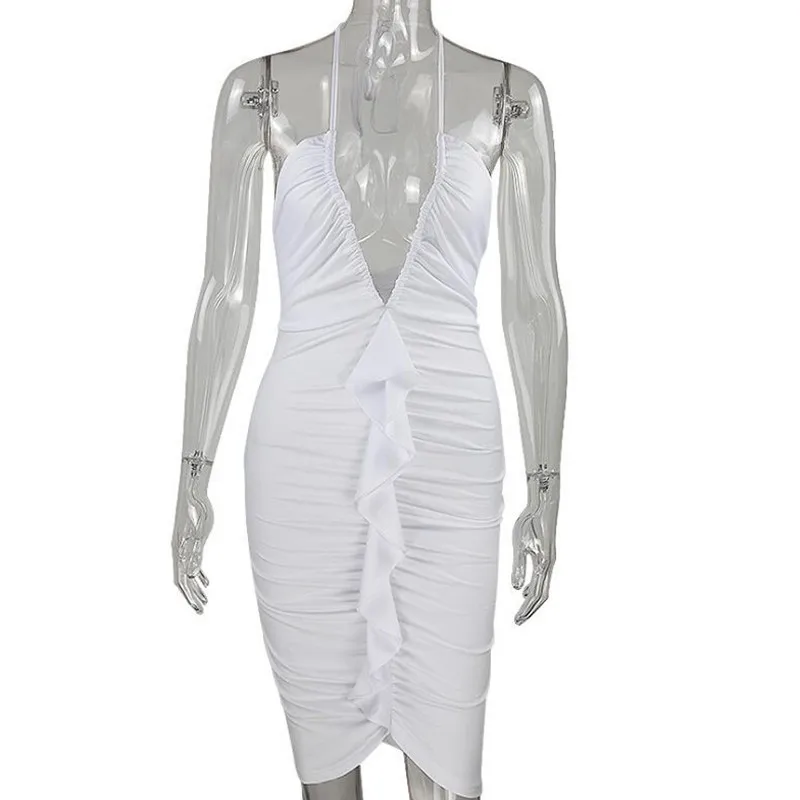 Новинка 2017 женское облегающее Пышное Платье с оборками v образный вырез вечернее