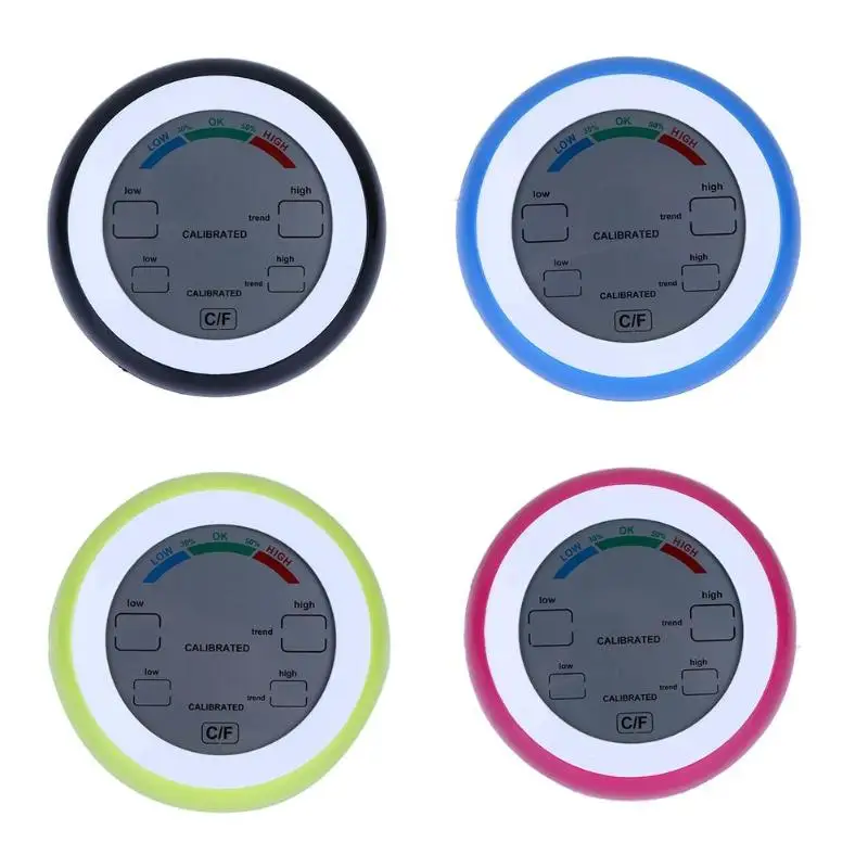 Портативная метеостанция комнатный термометр-гигрометр с круглым цифровым