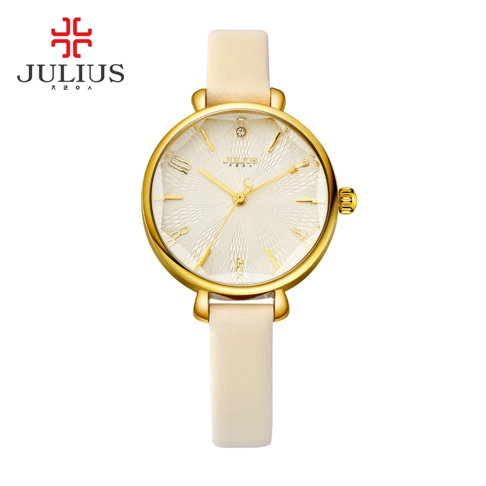 JULIUS JA-886 логотип часы для женщин желтый Продвижение Модные украшения дамы