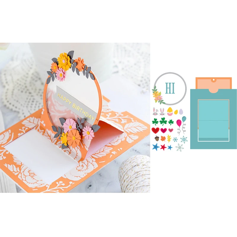 Цветок Stitchwork 3D конверт металлические трафареты для пресс-формы для DIY Скрапбукинг фото украшение для альбома тиснение ремесла высечки