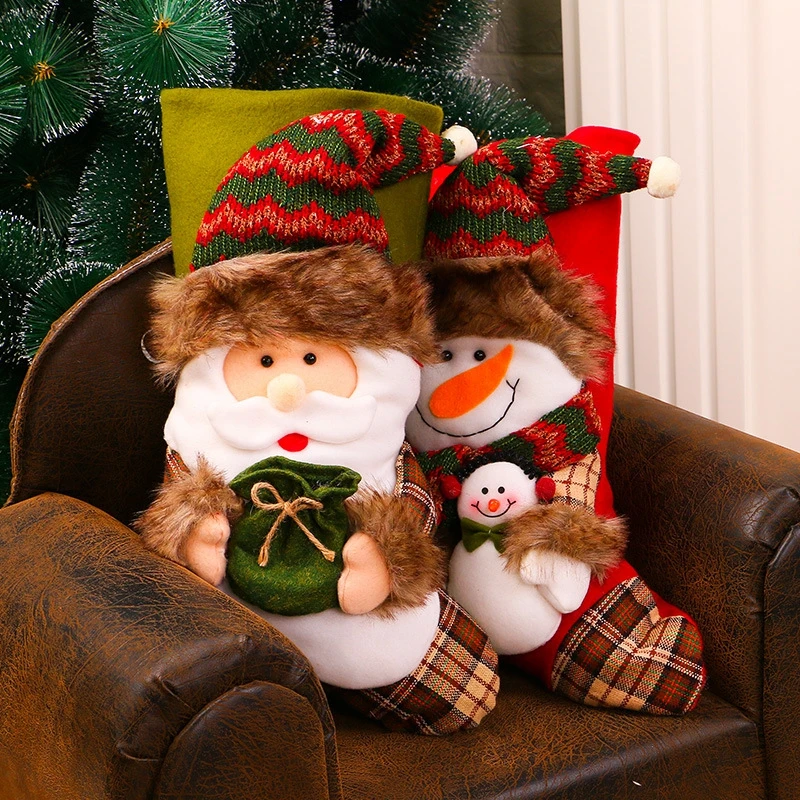 Christmas Decoration Gifts Bag Pendant Cloth Socks Children's Gift Bags Old Man Snowman Holiday Decorations |
