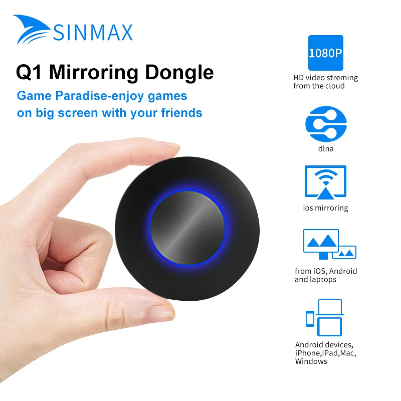 ТВ палка Q1 WiFi дисплей ключ Mirroring Wifi Дисплей приемник HDMI/AV Android 1080P HD + AV