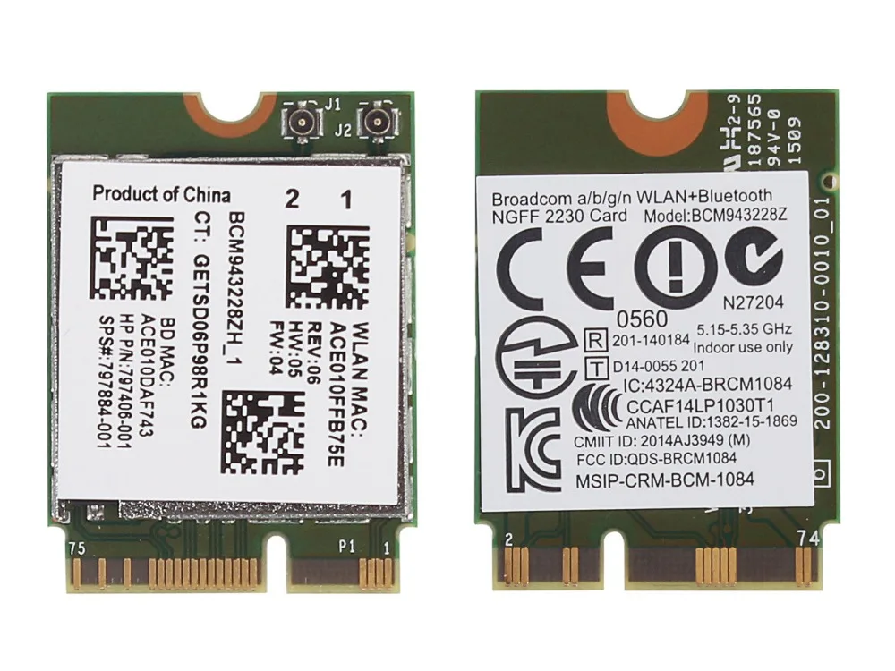 Беспроводной адаптер для Broadcom BCM943228Z Bcm943228z bcm43228z (M.2) 802.11N WIFI 300 Мбит/с 2 4 ГГц 5 HP sps 797884