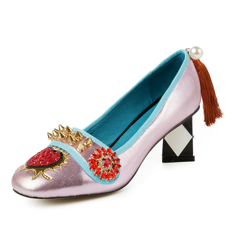 Женские туфли лодочки FEDONAS черные из натуральной кожи на высоком каблуке большие