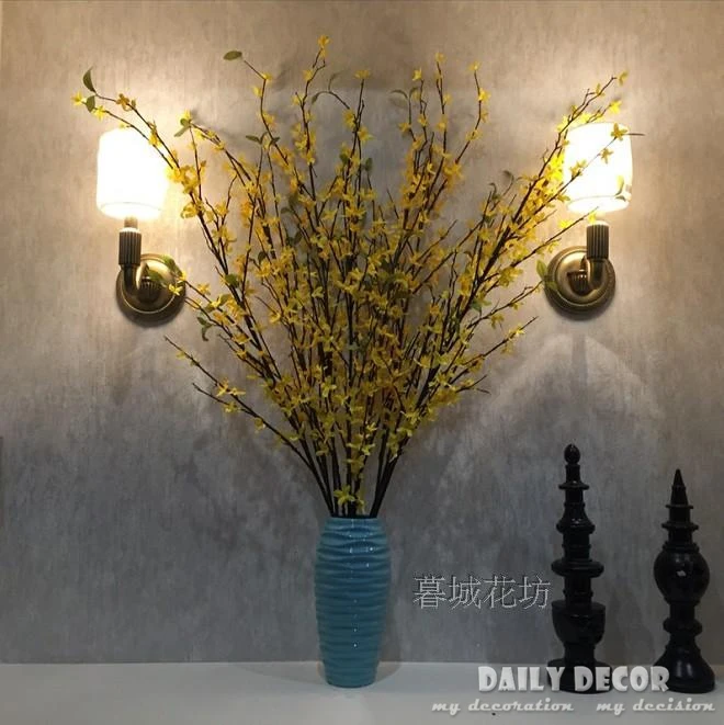 Goede Groothandel! 125Cm Hoge Simulatie Decoratieve Winter Jasmijn Lange Stem Zijden Bloemen Nep Oncidium Kunstmatige Gele Orchidee Bloem
