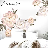 peony flowers wall sticker vintage peach watercolor peony living room decoration home decoration wall art for bedroom nordic