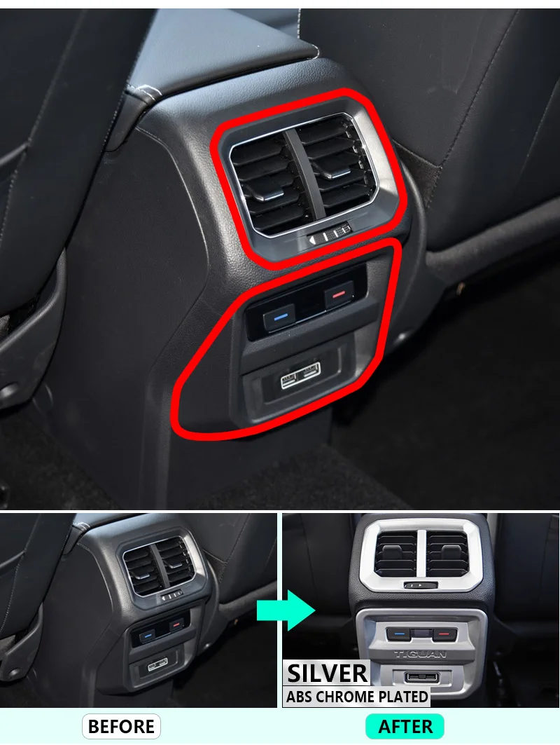 Для VW Tiguan II MK2 2016 2017 2018 2019 Volkswagen хромовое углеродное волокно задний ряд Крышка для