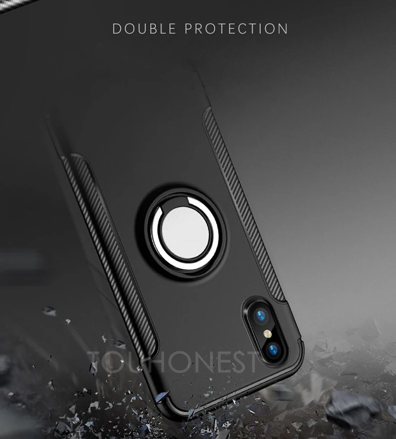 Противоударный чехол для huawei P20 lite Коврики 10 Pro P10 lite Honor 10 9 8 lite 7X P9 Коврики 9 V10 Nova 3 3i кольцо-держатель на палец крышка