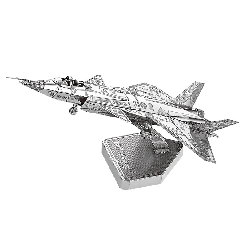 

2pcs Set HK Nan yuan 3D Metal Puzzle Air Force J-20 & Air Force J-15 3D DIY Laser Cut Puzzles Jigsaw Model Toys For Adult gift