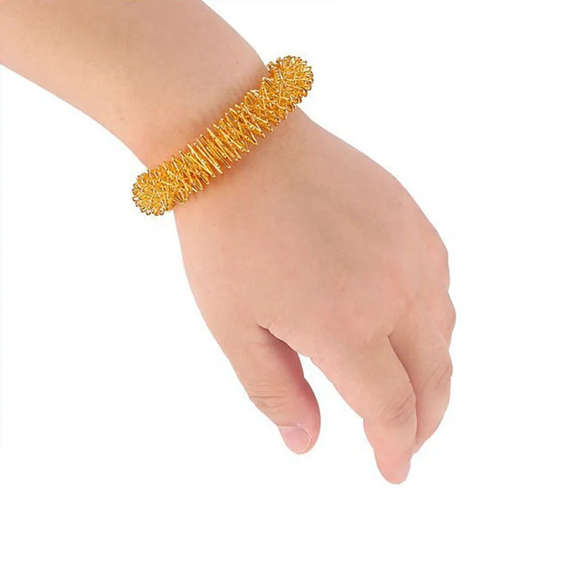 Мужской и женский браслет для акупунктуры на запястье металлическое массажное