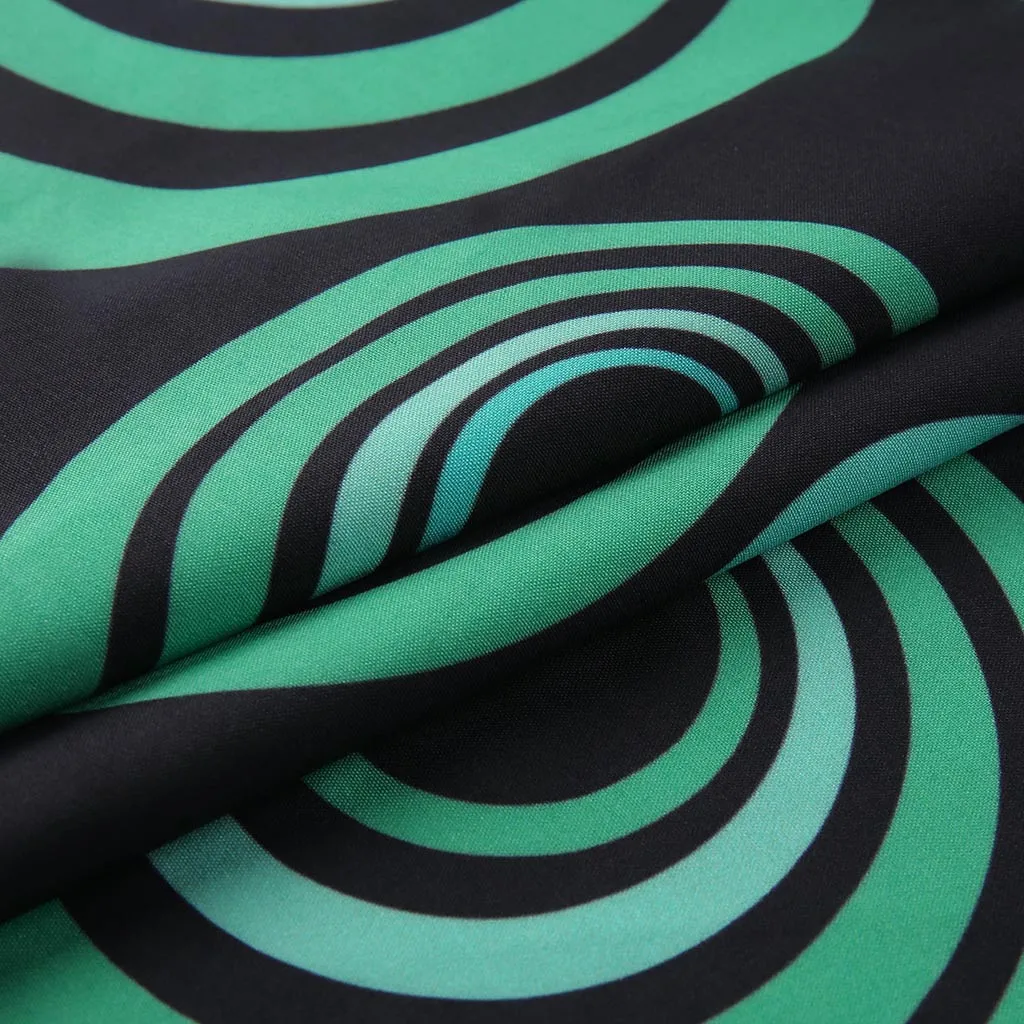 Повседневное женское платье с принтом круглым вырезом без рукавов свободное