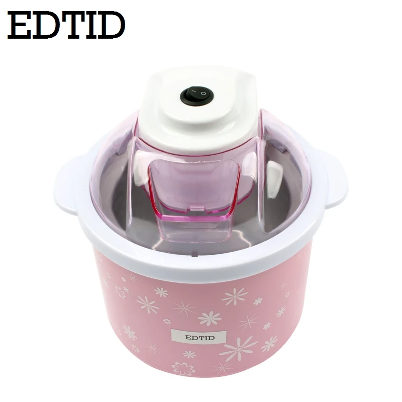 EDTID электрическая мини-машина для мороженого 1.5L Бытовая Автоматическая DIY мягкая замороженная фруктовая десертная мороженое для приготовления молочного коктейля с морозильной камерой EU