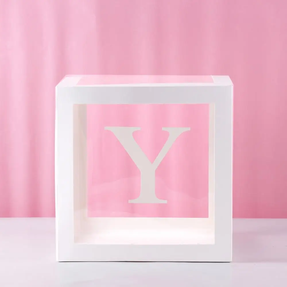 box Y Staraise, прозрачная коробка с именем, для девочек и мальчиков, украшения для детского душа, для первого дня рождения, Декор, подарок, принадлежности для детского душа - Цвет: box Y